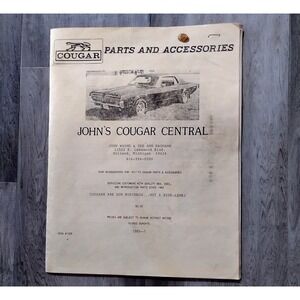 1989 John's Cougar Central Parts Catalog 1967-1973 Mercury Cougar Accessories